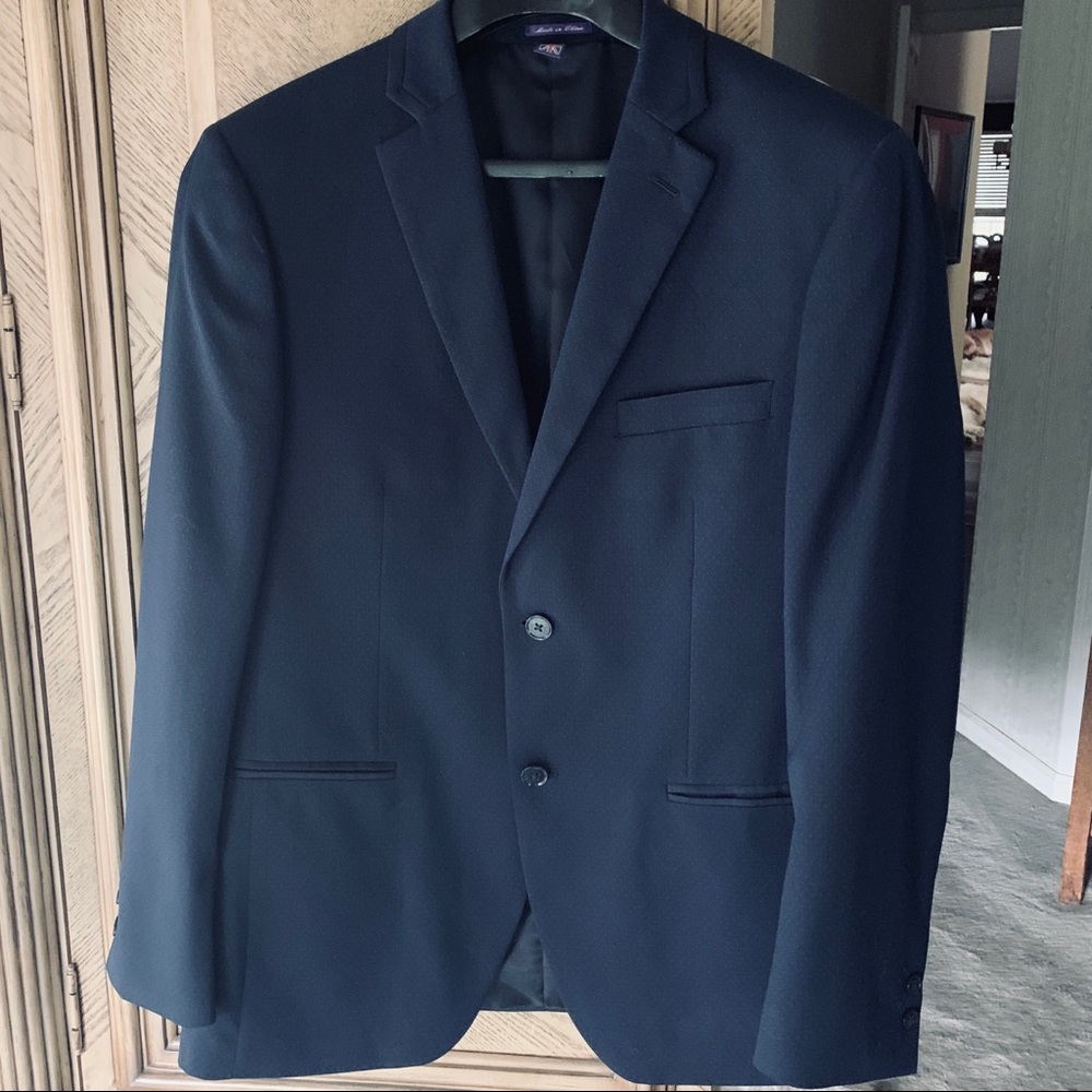 The Savile Row Co.Sport Coat Navy w/white pinpoint